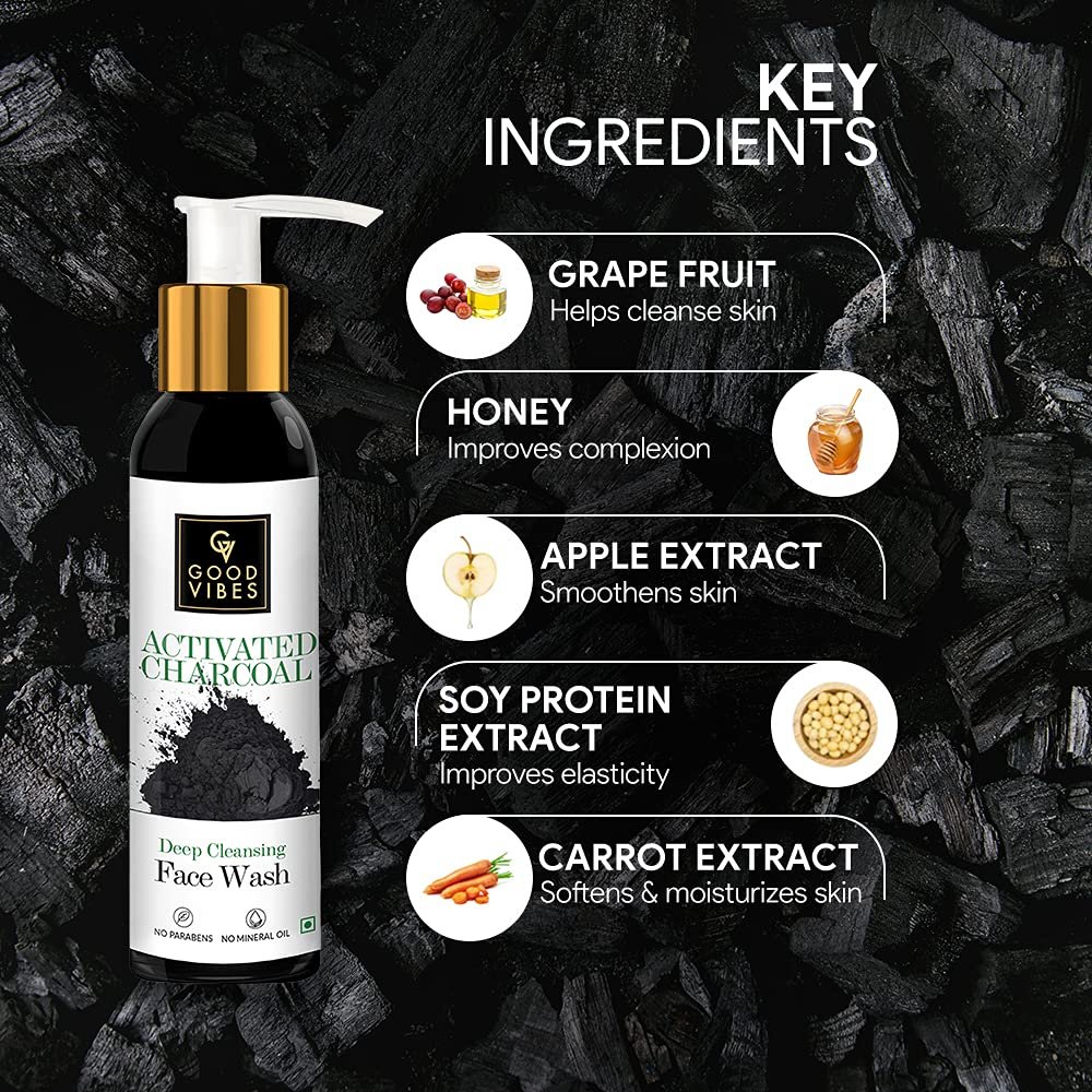 Good Vibes Activated Charcoal Deep Cleansing Face Wash - Image 2